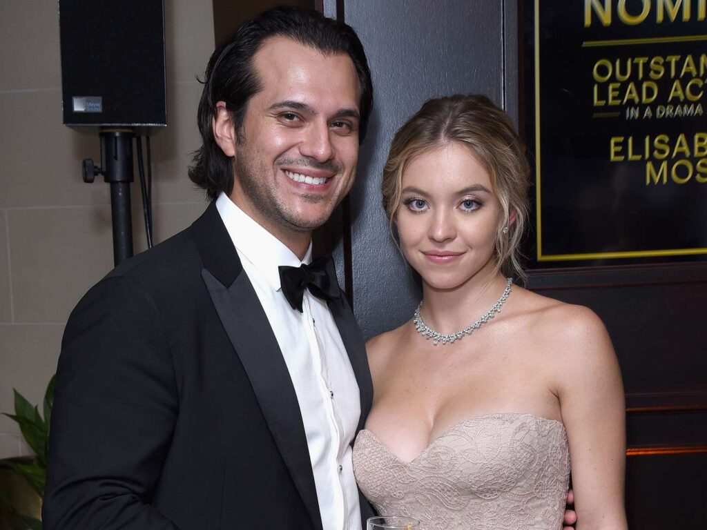 
Sydney Sweeney and Jonathan Davino at Emmy Awards event
