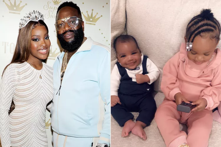 Rick Ross with daughter Toie Roberts and youngest children Billion and Berkeley Roberts